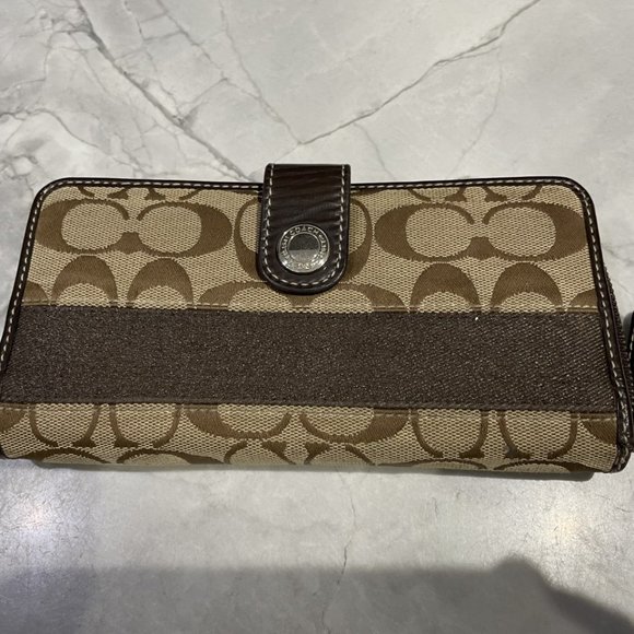 Coach Handbags - Coach brown and tan zipper wallet